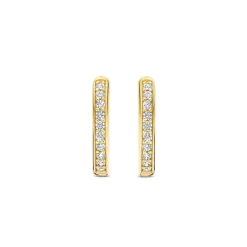 Boucles D'Oreilles Ti Sento - 7812ZY Argent Doré Anneaux Et Pavage