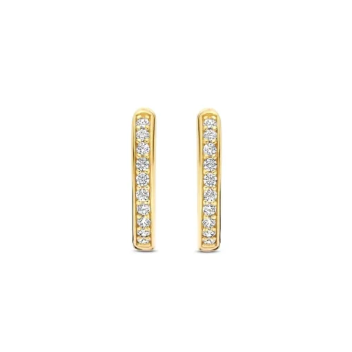 Boucles D'Oreilles Ti Sento - 7812ZY Argent Doré Anneaux Et Pavage