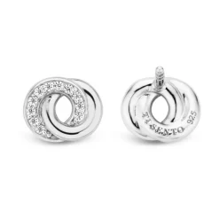 Boucles d'oreilles Ti Sento 7784ZI - Boucles d'oreilles Argent Anneaux Entrelacés