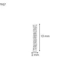 Boucles D'Oreilles Ti Sento - 7957ZI Argent Rhodié Anneaux Et Pavage