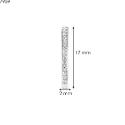 Boucles D'Oreilles Ti Sento - 7959ZI Argent Rhodié Créoles Et Pavage