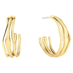 Boucles oreilles Calvin Klein Bijoux CK Wavy Sculptural - 35000721 Acier Doré