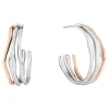 Boucles oreilles Calvin Klein Bijoux CK Wavy Sculptural - 35000650 Acier Doré Rose