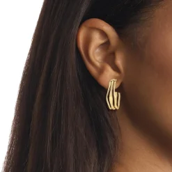 Boucles oreilles Calvin Klein Bijoux CK Wavy Sculptural - 35000721 Acier Doré