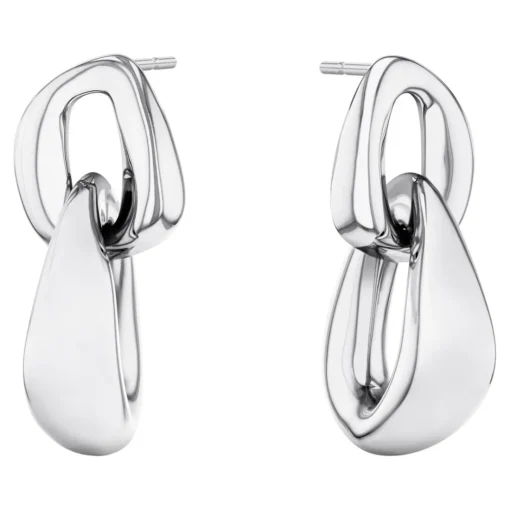 Boucles oreilles Calvin Klein Bijoux Statement Links Sculptural - 35000654 Acier Argent