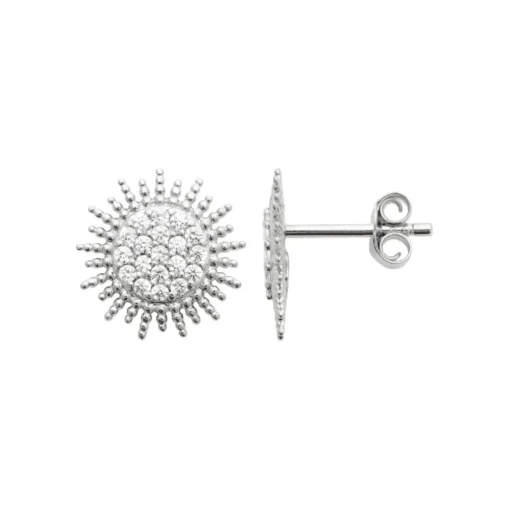 Boucles oreilles femme soleil argent rhodié Maison de la Bijouterie Z5W03Z0