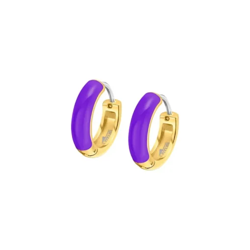 Boucles oreilles Lotus Style Bijoux Tropical Vibes LS2331-4-1 Acier acier Violet