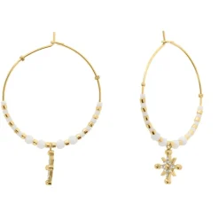 Boucles oreilles Pierre Lannier Bijoux Antharea - BJ25A2211 Acier Doré