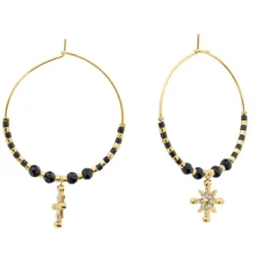 Boucles oreilles Pierre Lannier Bijoux Antharea - BJ25A2231 Acier Doré