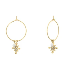 Boucles oreilles Pierre Lannier Bijoux Australe - BJ22A2211 Acier Doré