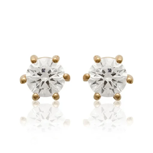 Boucles oreilles plaqué or oxyde zirconium 5mm Maison de la Bijouterie Y0YZ5365Z