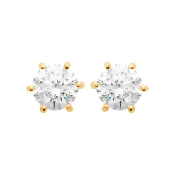 Boucles oreilles plaqué or oxyde zirconium 6mm Maison de la Bijouterie Y0YZ5366Z