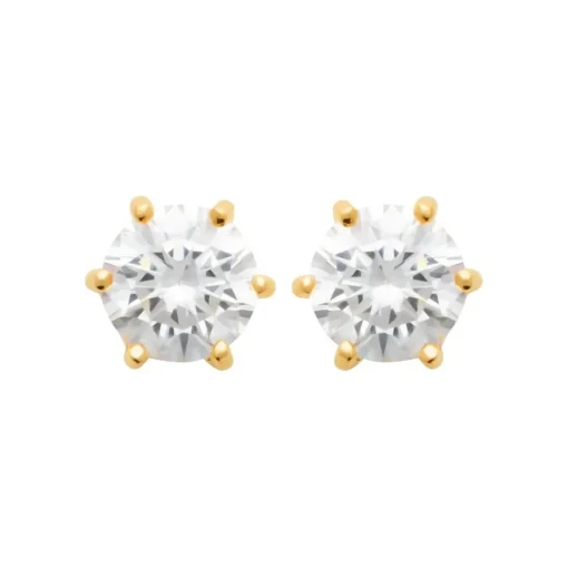 Boucles oreilles plaqué or oxyde zirconium 7mm Maison de la Bijouterie Y0YZ536WZ