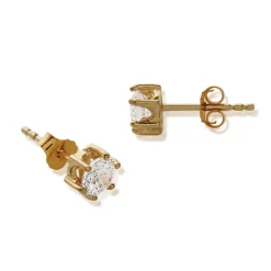 Boucles oreilles plaqué or oxyde zirconium 5mm Maison de la Bijouterie Y0YZ5365Z