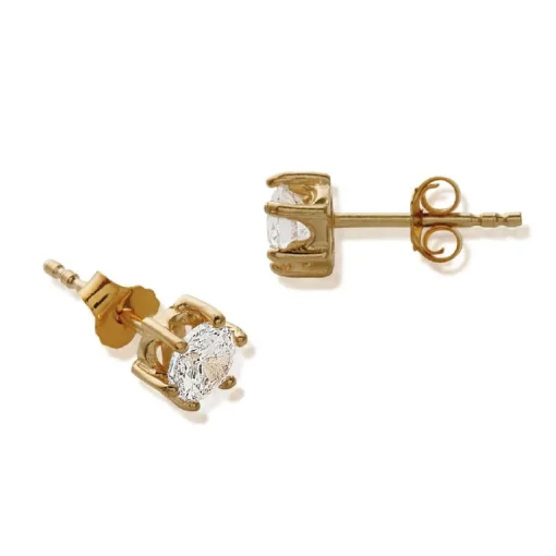 Boucles oreilles plaqué or oxyde zirconium 5mm Maison de la Bijouterie Y0YZ5365Z