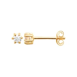 Boucles oreilles plaqué or oxyde zirconium 3mm Maison de la Bijouterie Y0YZ5363Z