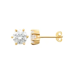 Boucles oreilles plaqué or oxyde zirconium 7mm Maison de la Bijouterie Y0YZ536WZ