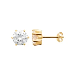 Boucles oreilles plaqué or oxyde zirconium 8mm Maison de la Bijouterie Y0YZ536VZ