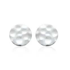 Boucles oreilles puces effet martelé argent Maison de la Bijouterie W55YW00