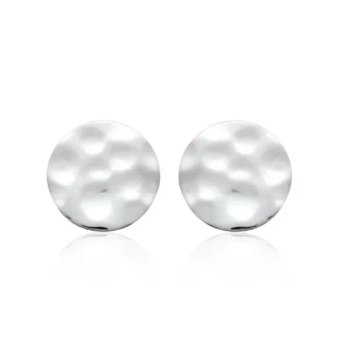 Boucles oreilles puces effet martelé argent Maison de la Bijouterie W55YW00