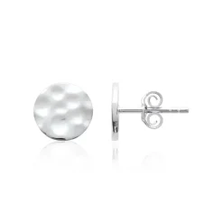 Boucles oreilles puces effet martelé argent Maison de la Bijouterie W55YW00