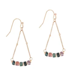 Boucles oreilles Sloya Piana en pierres Agate Aquatique