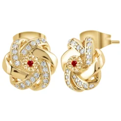Boucles Oreilles So Charm - BD2034-DORE-BO-RUBY - Boucles D'Oreilles Dorées