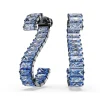 Boucles oreilles Swarovski Matrix Baguette - 5705780 Métal recouvert de ruthénium Bleu