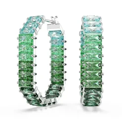 Boucles oreilles Swarovski Matrix Baguette - 5705787 Métal rhodié Vert