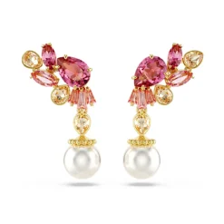 Boucles oreilles Swarovski Gema Drop Pearl - 5688486 rose,doré