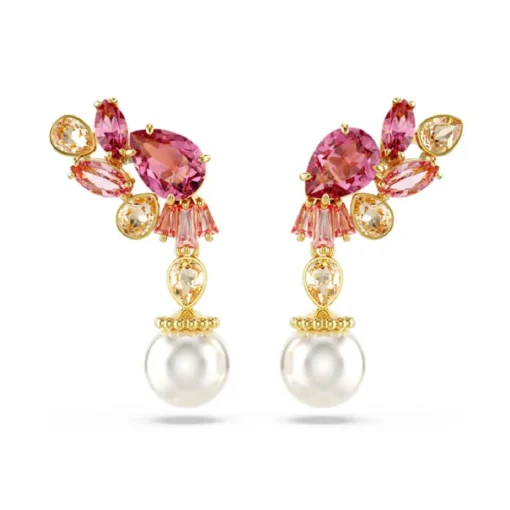 Boucles oreilles Swarovski Gema Drop Pearl - 5688486 rose,doré