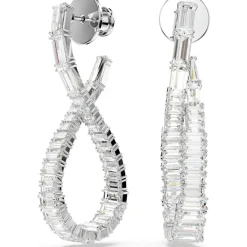 Boucles oreilles Swarovski Hyperbola Hoop L Twist - 5677628 blanc,argent