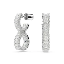 Boucles oreilles Swarovski Hyperbola Hoop Twist - 5684047 blanc,argent