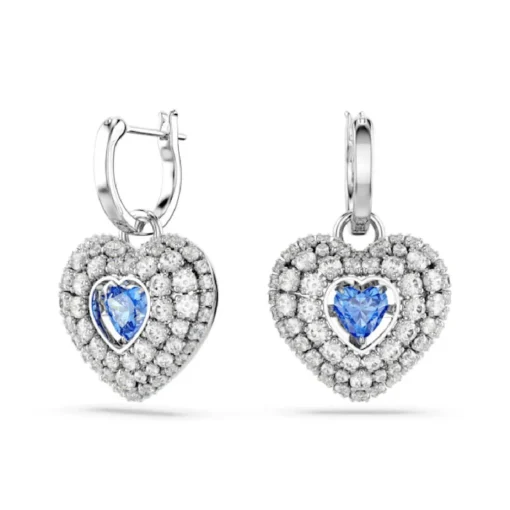 Boucles oreilles Swarovski Hyperbola Heart - 5680392 bleu,argent