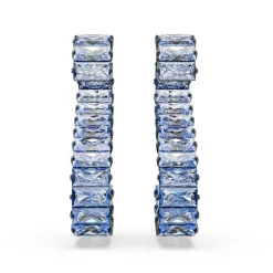 Boucles oreilles Swarovski Matrix Baguette - 5705780 Métal recouvert de ruthénium Bleu