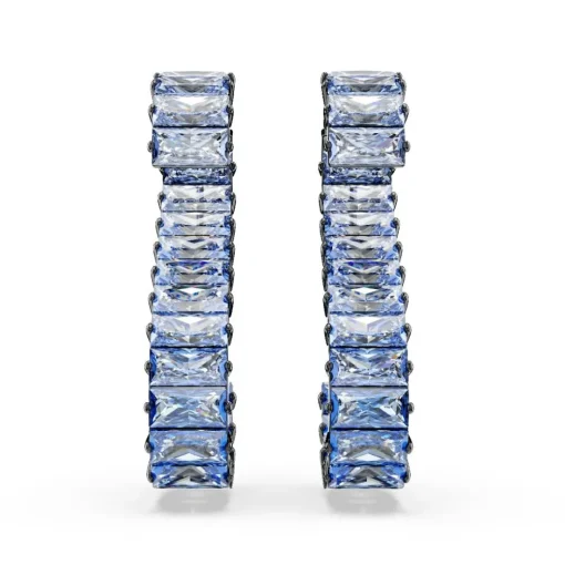 Boucles oreilles Swarovski Matrix Baguette - 5705780 Métal recouvert de ruthénium Bleu