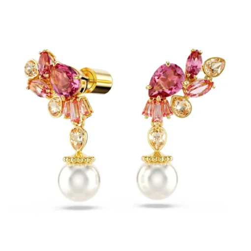 Boucles oreilles Swarovski Gema Drop Pearl - 5688486 rose,doré
