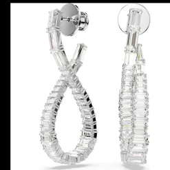 Boucles oreilles Swarovski Hyperbola Hoop L Twist - 5677628 blanc,argent