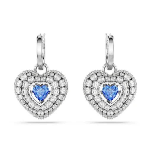 Boucles oreilles Swarovski Hyperbola Heart - 5680392 bleu,argent