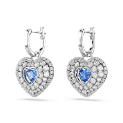 Boucles oreilles Swarovski Hyperbola Heart - 5680392 bleu,argent