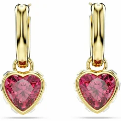 Boucles oreilles Swarovski Chroman Hoop Drop Heart - 5684760 rouge,doré