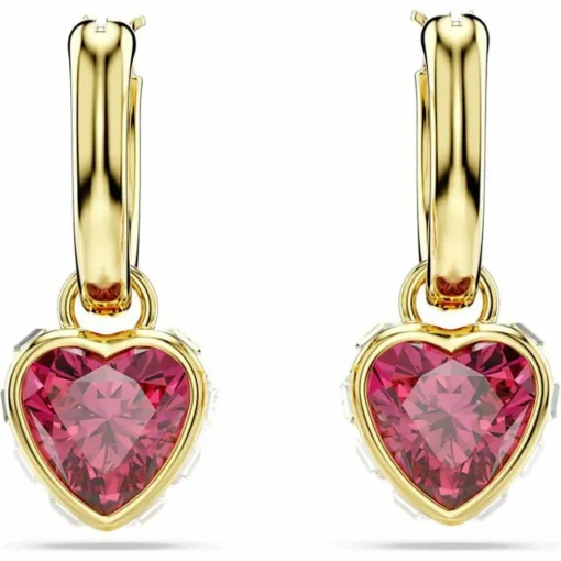Boucles oreilles Swarovski Chroman Hoop Drop Heart - 5684760 rouge,doré