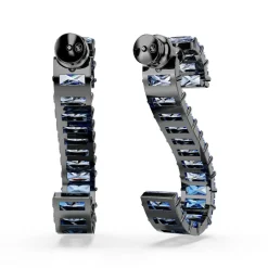 Boucles oreilles Swarovski Matrix Baguette - 5705780 Métal recouvert de ruthénium Bleu