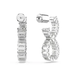 Boucles oreilles Swarovski Hyperbola Hoop Twist - 5684047 blanc,argent