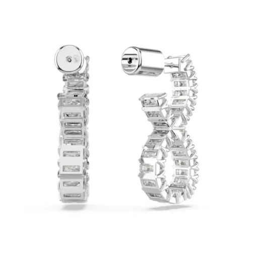 Boucles oreilles Swarovski Hyperbola Hoop Twist - 5684047 blanc,argent