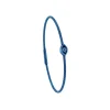 Bracelet acier bleu motif oeil avec diamant noir 1 mm