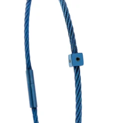 Bracelet acier bleu motif cube avec 3 diamants noir 1 mm