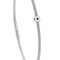 Bracelet acier motif cube avec 3 diamants noir 1 mm