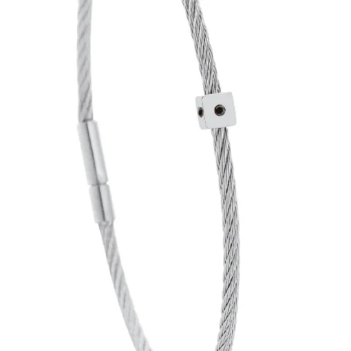 Bracelet acier motif cube avec 3 diamants noir 1 mm