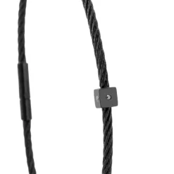 Bracelet acier noir motif oeil avec diamant noir 1 mm